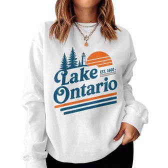 Lake Ontario Est 1660 Vintage Retro Great Lakes Women Women Sweatshirt - Thegiftio UK