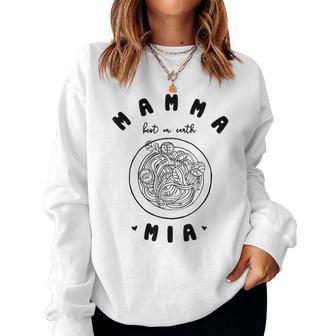 Mamma Mia Best Mum Ever スパゲッティ イタリアンヌードルラブ レディーススウェットシャツ - Kawaiitshirt