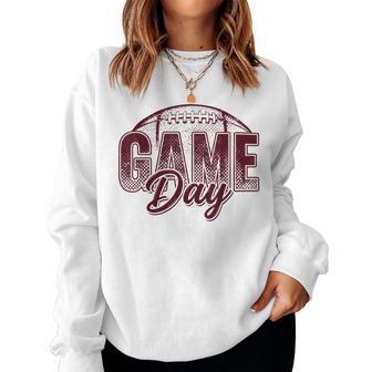 Maroon Game Day Football Touchdown Season Kids Women Sweatshirt - Thegiftio UK