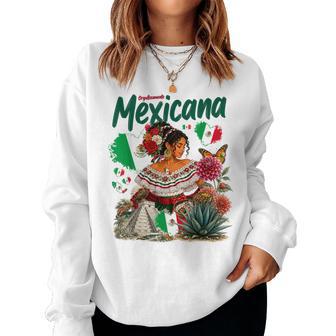 Mexican Hispanic Heritage Girls Idea & Mexico Flag Mexicana Women Sweatshirt - Thegiftio UK
