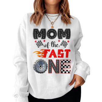 Mom Of The Fast One Racing Car 1St Birthday Boy Women Sweatshirt | Seseable UK