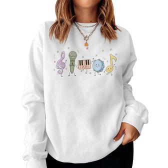 Music Teacher Doodle Elementary Choir Band Back To School Women Sweatshirt - Thegiftio UK