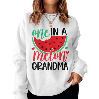 One In A Melon Grandma Watermelon Birthday Party Matching Women Sweatshirt - Thegiftio UK
