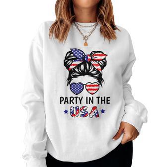 Party In Usa 4Th July American Flag Girl Toddler Patriotic Women Sweatshirt - Thegiftio UK