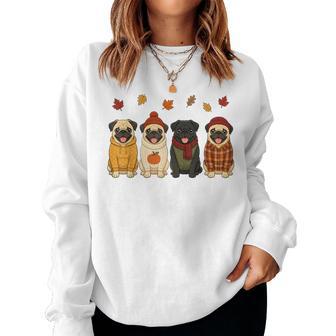 Pug Fall Autumn Season Pumpkin Dog Women Sweatshirt - Thegiftio UK