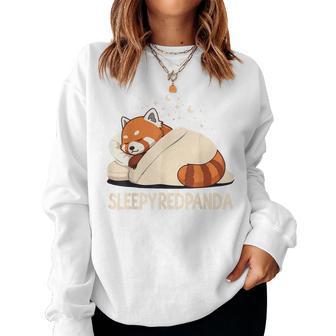 Red Panda Sleep Pajamas Women Sweatshirt - Thegiftio UK