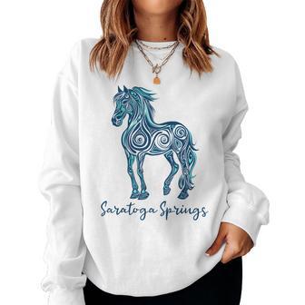 Saratoga Spring New York Ny Horse Racing Women Sweatshirt - Thegiftio UK
