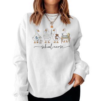 Silly Goose School Nurse Back To School Coquette Nursing Women Sweatshirt | Seseable UK