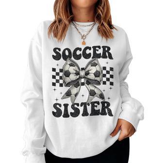 Soccer Sister Coquette Bow Soccer Sister Women Sweatshirt - Thegiftio UK