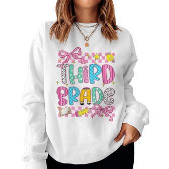 Third Grade Team Coquette Bow 3Rd Grade Teacher Girl Kid Women Sweatshirt - Thegiftio UK