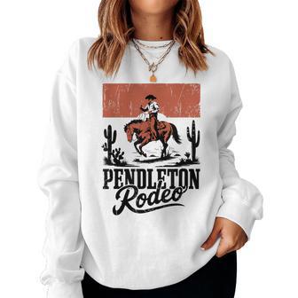 Vintage Cowboy Western Horse Bronc Riding Pendleton Rodeo Women Sweatshirt - Thegiftio UK