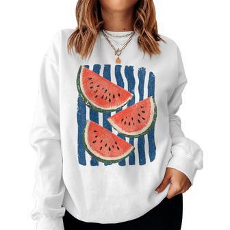 Vintage Watermelon Slices Summer Fruit Retro Kids Women Sweatshirt - Thegiftio UK