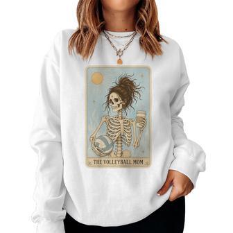 Volleyball Mom Skeleton Halloween Volleyball Mama Women Sweatshirt | Seseable UK