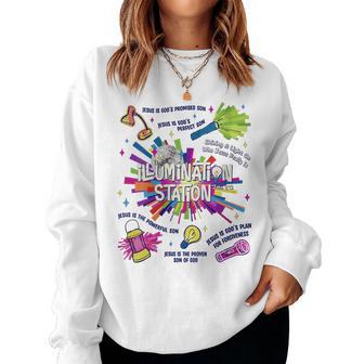 Women's Illumination Station Vbs 2026 Bible School Christian Lights Women Sweatshirt - Thegiftio UK