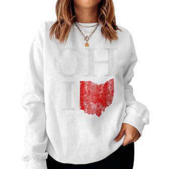 Women's Ohio Home Shape State Vintage Grunge Men Women Sweatshirt - Thegiftio UK