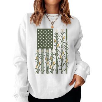 Youth Corn Us America Flag Farmer Farm Kids Women Sweatshirt - Thegiftio UK