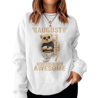 オンバック 8月59日 誕生日 男性 女性 1967年 テディベア レディーススウェットシャツ - Kawaiitshirt