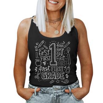 1St Grade For Boys Back To School First Day Of First Grade Women Tank Top - Thegiftio UK