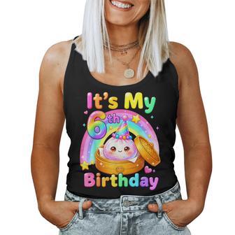 6Th Birthday Girl Kawaii Dumpling Anime Party 6 Years Old Women Tank Top | Seseable UK