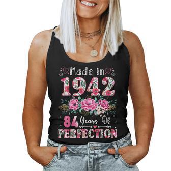 84 Year Old Made In 1942 Floral 84Th Birthday Women Women Tank Top - Thegiftio UK
