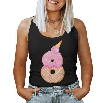 8歳の誕生日、女の子8歳、アイスクリーム、ナンバー8 レディースタンクトップ - Kawaiitshirt