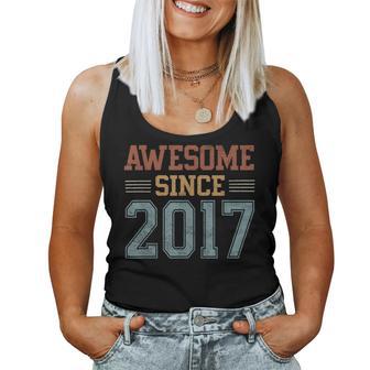 Awesome Since 2017 9Th Birthday 9 Year Old Boy Girl Women Tank Top - Monsterry UK