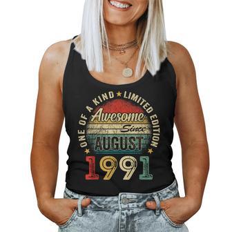 Awesome Since August 1991 Vintage 35Th Birthday Men Women Tank Top | Seseable UK
