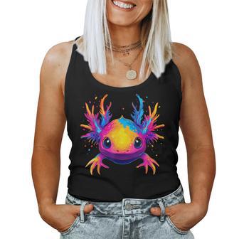Axolotl Coloréisage Amphibien Amoureux Des Animaux Hommes S Noir Débardeur pour femme - Cadeauxyz
