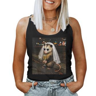 Bachelorette Possum Drinking Wine Feral Bride Newly Engaged Women Tank Top | Seseable UK