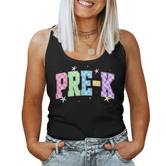 Back To School Checkered Pre-K Team Teacher Students Women Tank Top | Seseable UK