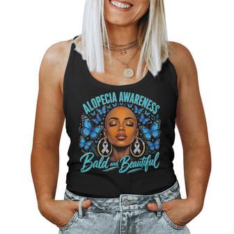 Black Girl Bald & Beautiful Hair Loss Alopecia Awareness Women Tank Top | Seseable UK