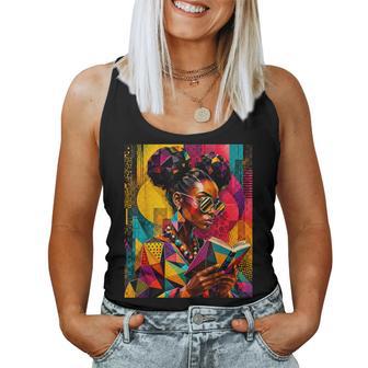 Black History Educated Geometric Reading Book Melanin Women Tank Top - Thegiftio UK