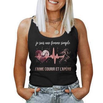 Cadeau Imple Humour Athlétisme Courir Et Apéroport Débardeur pour femme - Cadeauxyz