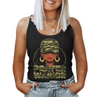 Camo Hat Prayer Warrior God Jesus Christian Black Girl Women Women Tank Top - Monsterry