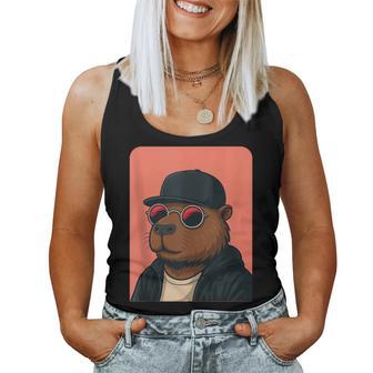 Capybara Con Gafas Deol Para Hombres Y Es Capybara Gráfica In Mangas Camiseta sin mangas para mujer - Regaloses