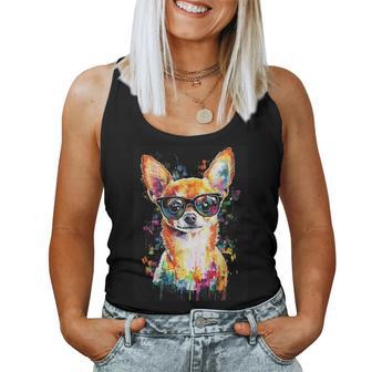 Cara Colorida De Chihuahua Lindo Cachorro Amante De Los Perros Hombres Es Camiseta sin mangas para mujer - Regaloses