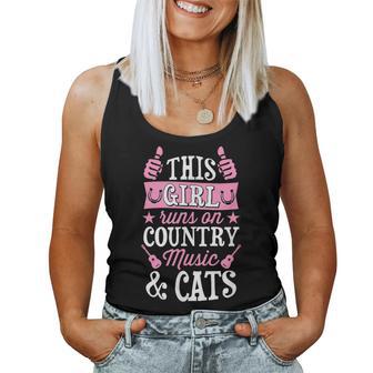 Cette Fille Courtur De La Musique Country Et Des Chats Débardeur pour femme - Cadeauxyz