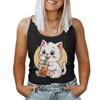 Chat Mignon Kawaii Anime Boire Bubble Tea Fille Enfants Débardeur pour femme - Cadeauxyz