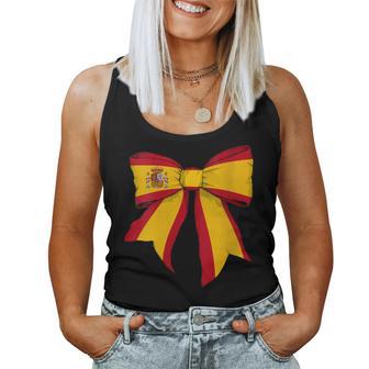 Cinta De Lazo De Coqueta Con Bandera De Orgullo Español De España Cuello Camiseta sin mangas para mujer - Regaloses