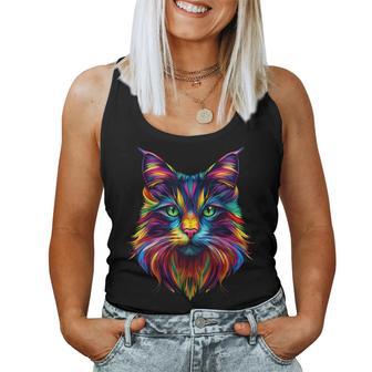 Coloré Maine Coonisage Mignon Amoureux Des Chats Hommes S Noir Débardeur pour femme - Cadeauxyz