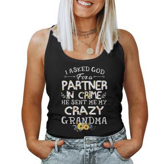 Crazy Grandma Partner In Crime Christmas Ideas For Mom Women Tank Top | Seseable UK