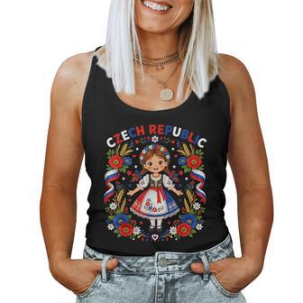 Cute Czech Girl In Traditional Dress For Kids Czech Republic Women Tank Top | Seseable UK