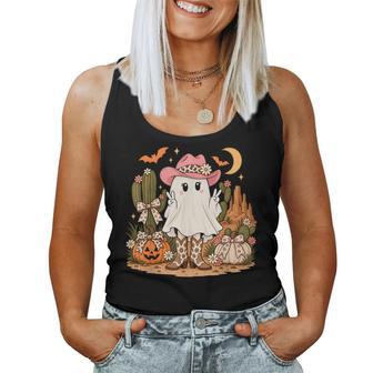Cute Halloween Cowgirl Ghost Western Desert Pumpkin Women Women Tank Top | Seseable UK