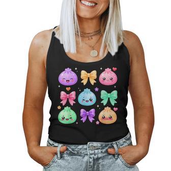 Cute Rainbow Dumpling Coquette Bow Kawaii Anime Girls Kids Women Tank Top | Seseable UK