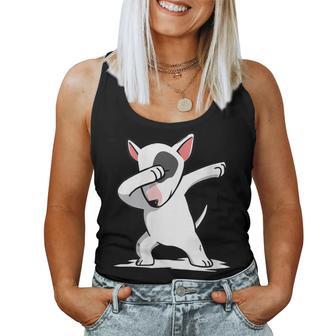 Dabbing Bull Terrier Inglés Dab Dance Perro Cuello Camiseta sin mangas para mujer - Regaloses