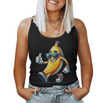 Dibujos Animados Retro Plátano Con Gafas Deol Hombres Es Plátano In Mangas Camiseta sin mangas para mujer - Regaloses