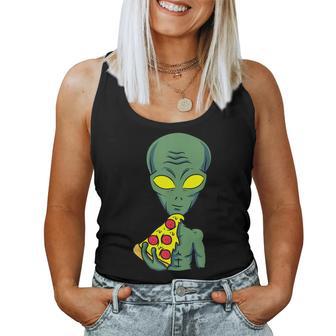 Divertido Alienígena Comiendo Pizza Amante Ovni Regalo Hombres Es Adultos Niños Camiseta sin mangas para mujer - Regaloses