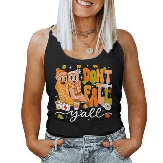 Don't Fall Y'all Fall Prevention Physical Therapy Pt Nurse Women Tank Top | Seseable UK