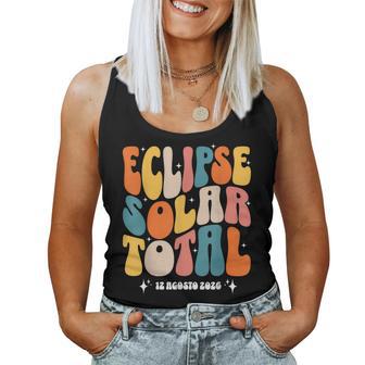 Eclipseolar Total Agosto 12 2026 España Groovy Camiseta sin mangas para mujer - Regaloses