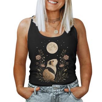 Floral Guinea Pig Moon Celestial Night Animal Lover Women Tank Top | Seseable UK
